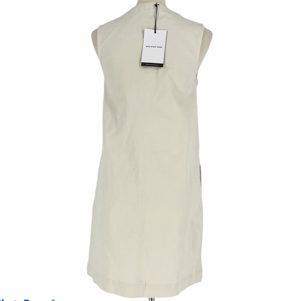 Who What Wear Cotton Sleeveless Dress Cream Women's Size XS NWT - Picture 3 of 6